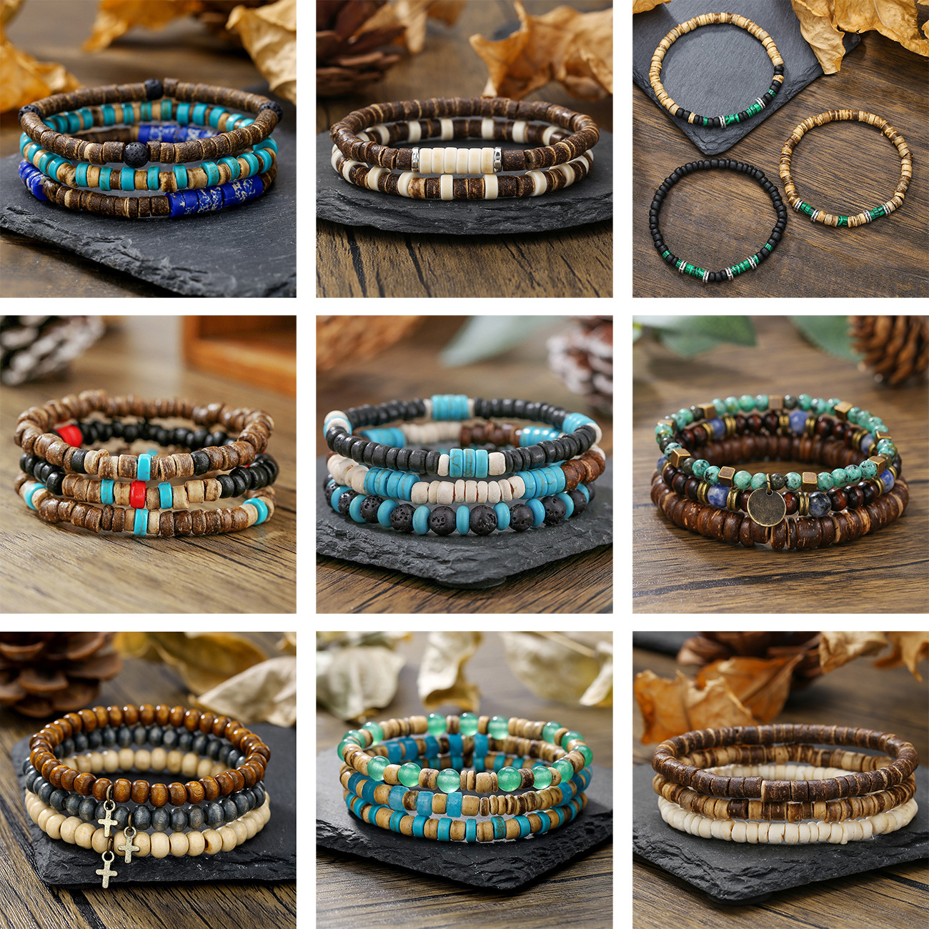 Wood Beaded Bracelet for Men,  – Fashion Ethnic Wear For Men recenzja i cena