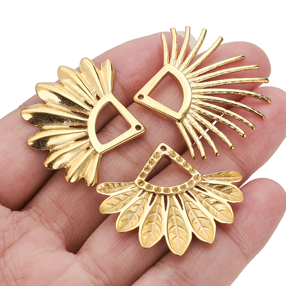 2pcs Stainless Steel Fan Shape – Ethnic Fashion Accessories recenzja i cena