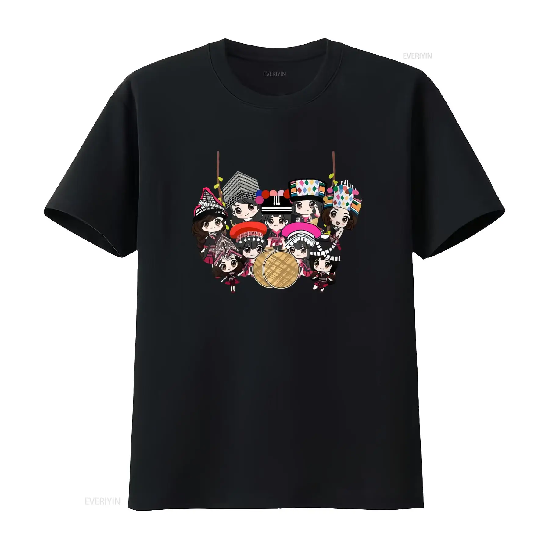 9 Hmong Girls Cartoon Print T  – Fashion Ethnic Wear For Men recenzja i cena
