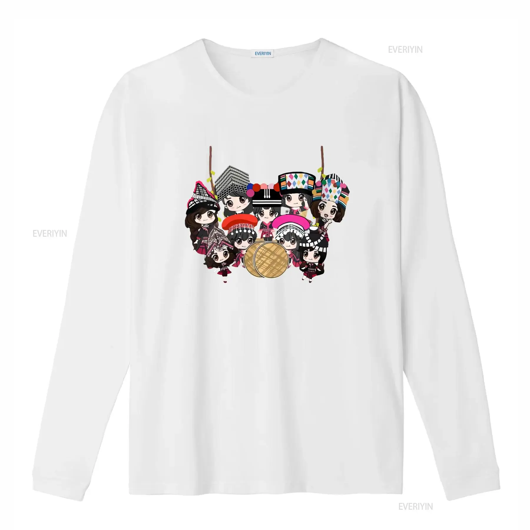 9 Hmong Girls Cartoon Print T  – Fashion Ethnic Wear For Men recenzja i cena