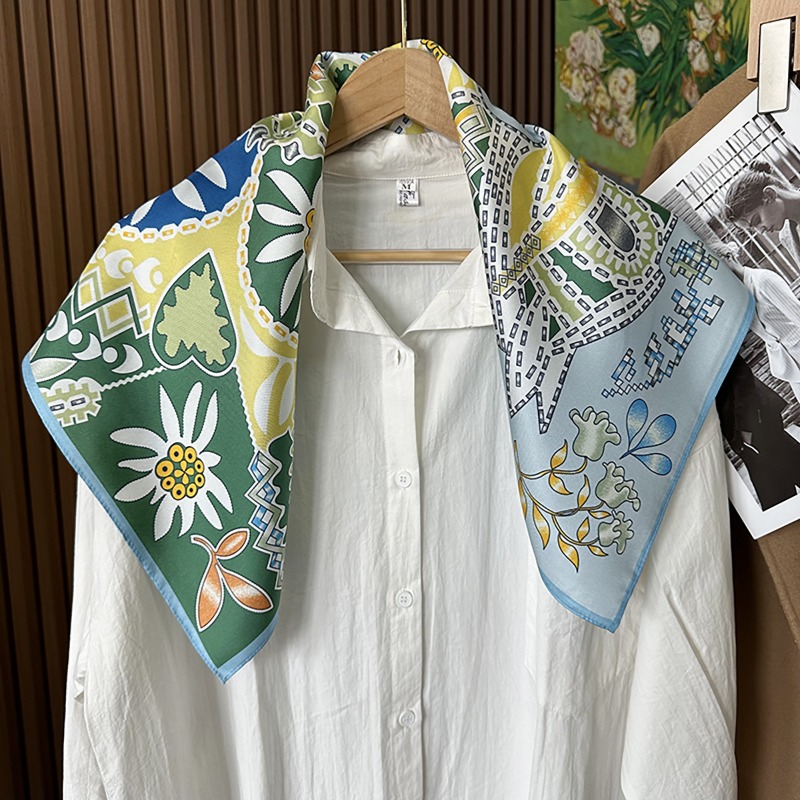 Green Boho Horse Square Scarf  – Ethnic Fashion Accessories recenzja i cena