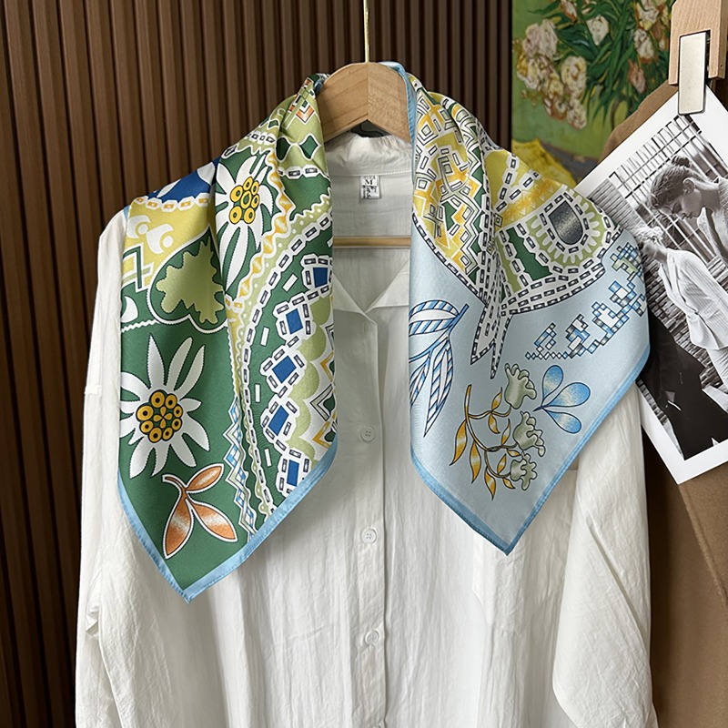 Green Boho Horse Square Scarf  – Ethnic Fashion Accessories recenzja i cena