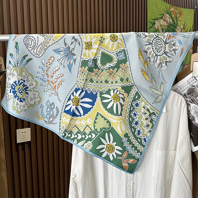 Green Boho Horse Square Scarf  – Ethnic Fashion Accessories recenzja i cena