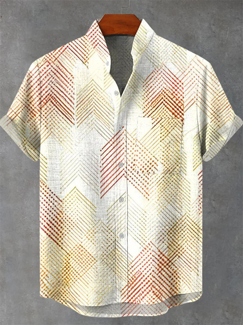 Retro men's linen shirt with e – Fashion Ethnic Wear For Men recenzja i cena