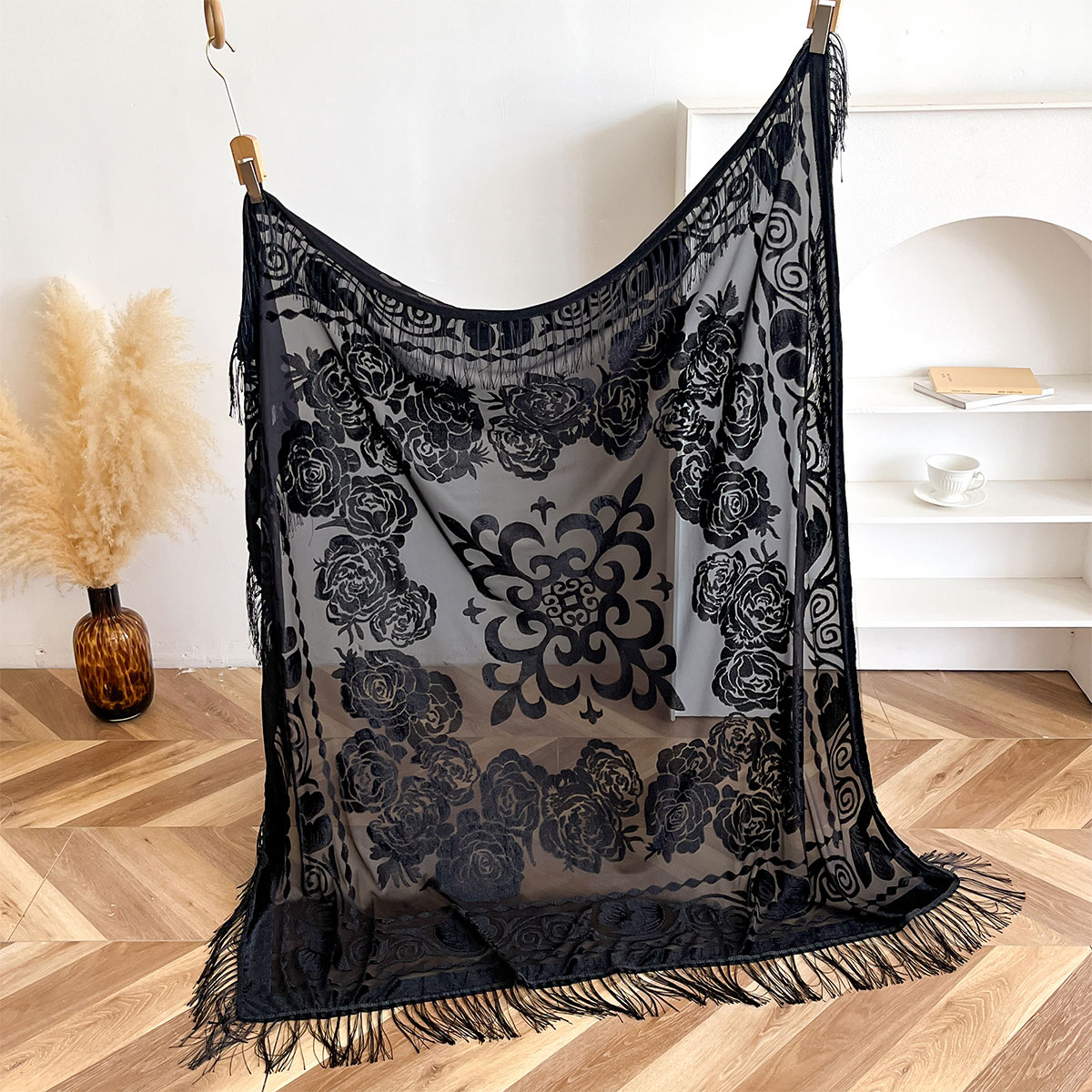 Retro Velvet Tassel Scarf Flor – Ethnic Fashion Accessories recenzja i cena