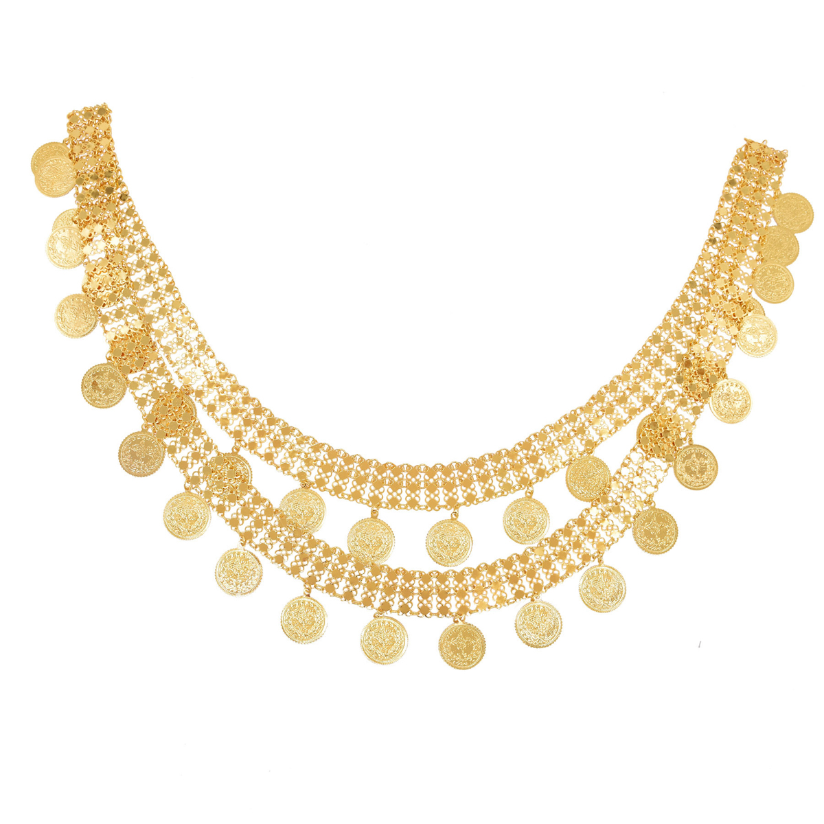 Gold Plated Simple Large Coins – Ethnic Fashion Accessories recenzja i cena